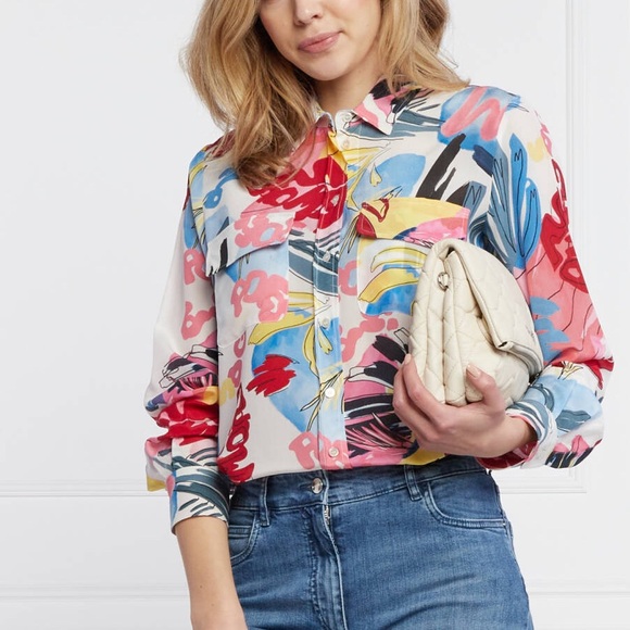 MARELLA Tops - Marella 100% Silk Floral Print Top